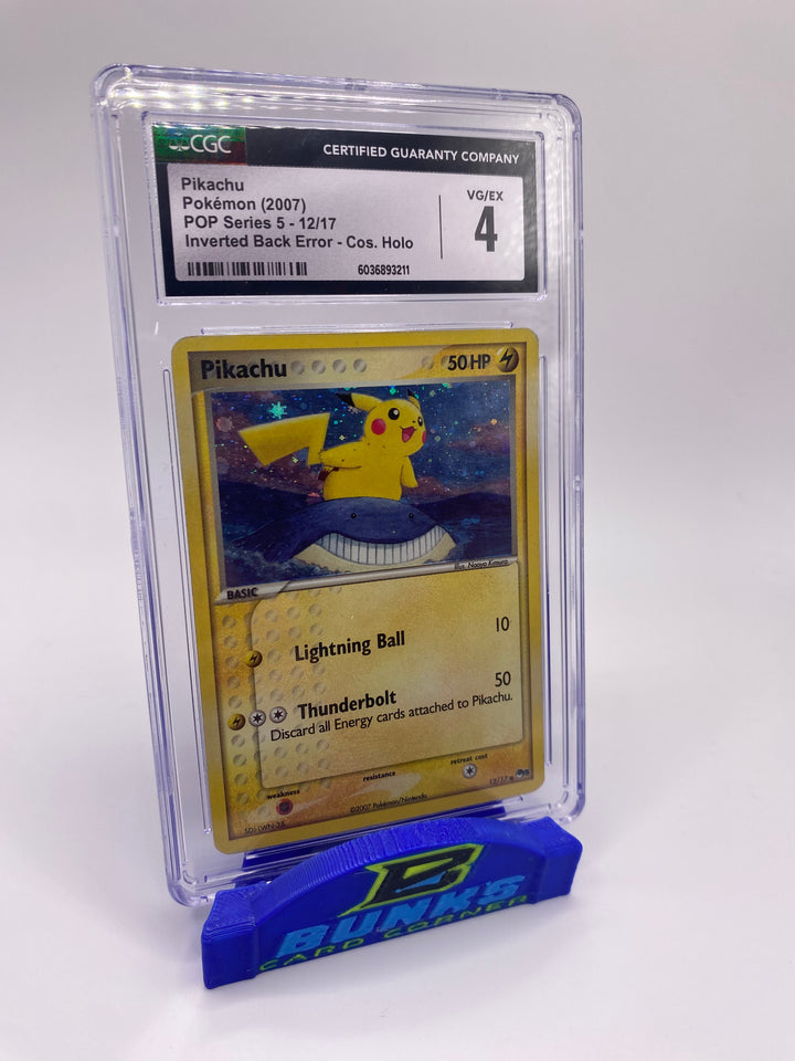 CGC 4 Pikachu Holo POP Series 5 Inverted Back Error 2007