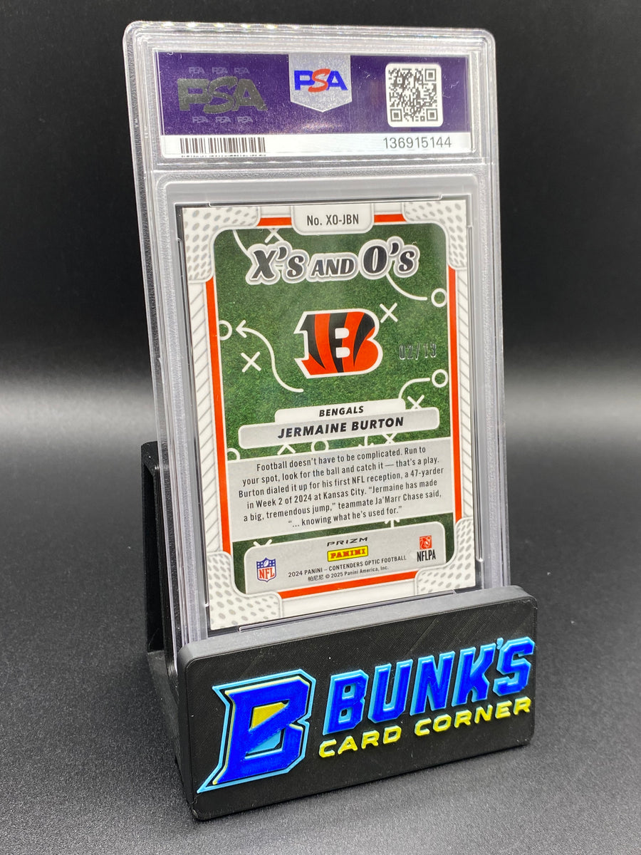 2024 Jermaine Burton X's and O's Red White Blue Rc 2/13 PSA 9