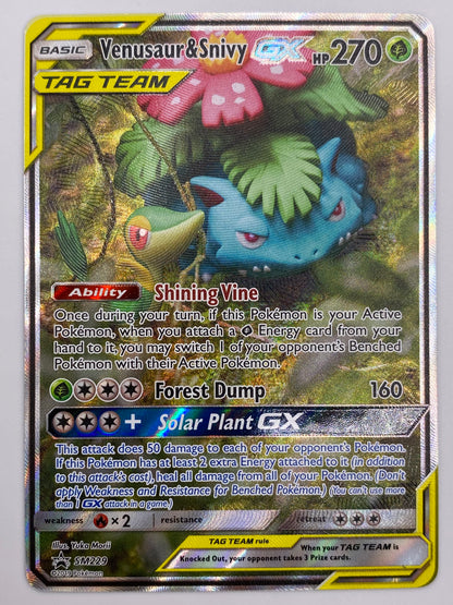 Venusaur & Snivy gx Tag Team Promo NM