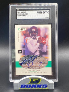 2001 Michael Vick AUTOGRAPHED Rookie Card (Box B7)