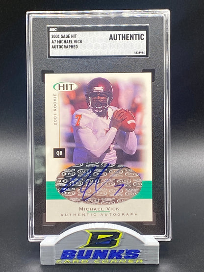 2001 Michael Vick AUTOGRAPHED Rookie Card (Box B7)