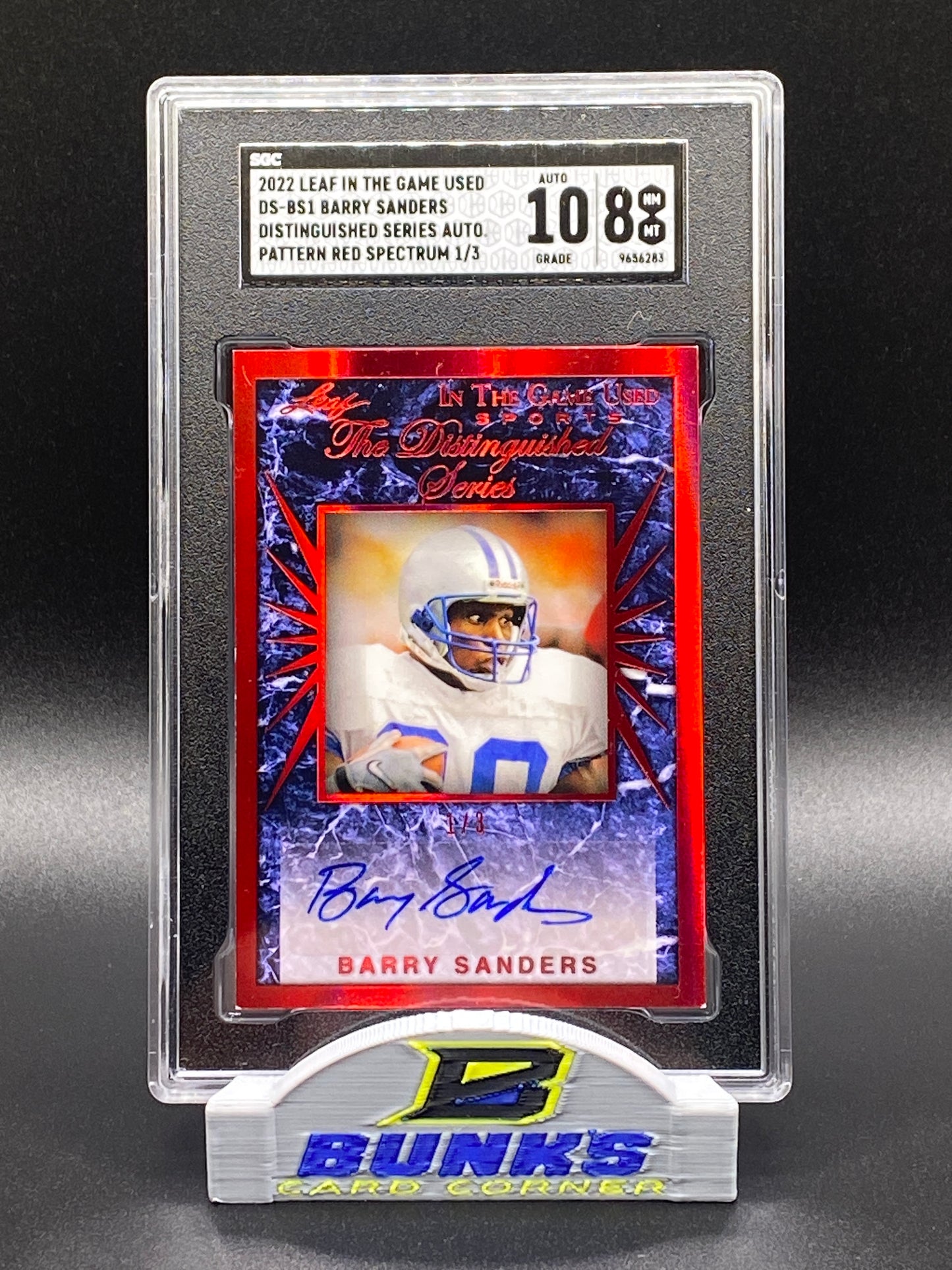 2022 Barry Sanders AUTOGRAPHED - Red Spectrum 1/3