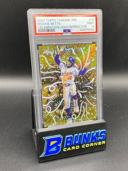 2024 Mookie Betts Celebrations Gold Ref. 20/50 PSA 9