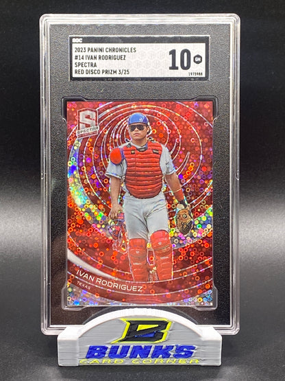 2023 Ivan Rodriguez Red Disco Prizm 3/25