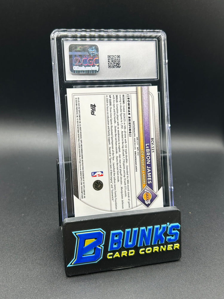 2025-26 LeBron James Bowman Chrome True Blue Refractor 53/150 CGC 9