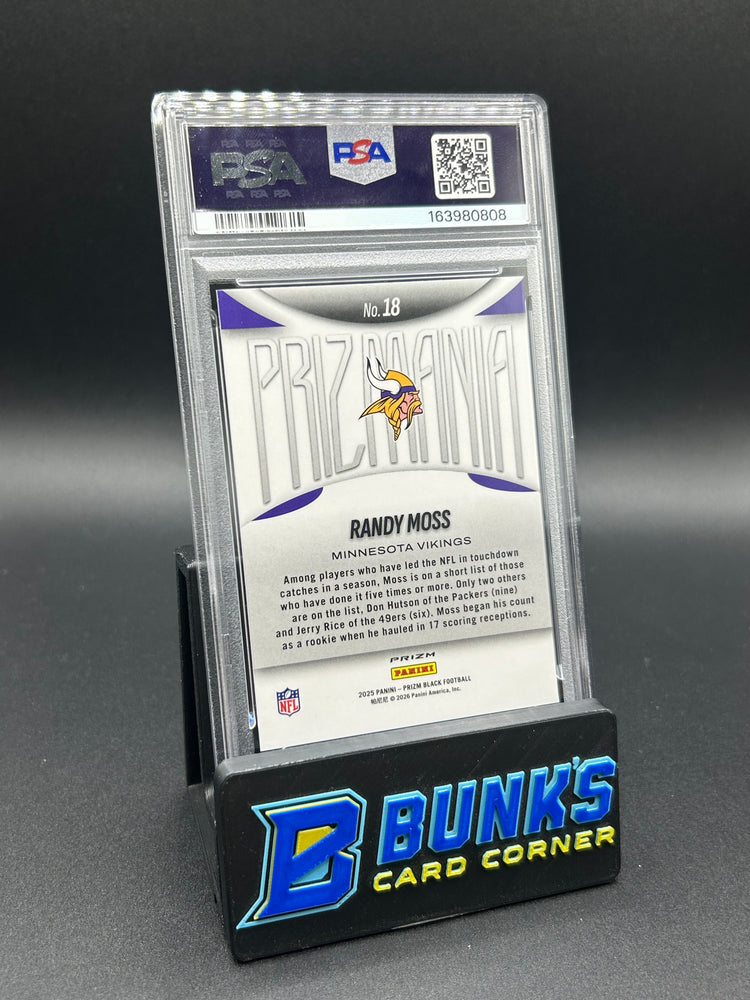 2025 Randy Moss Panini Prizm Black Prizmania PSA 10