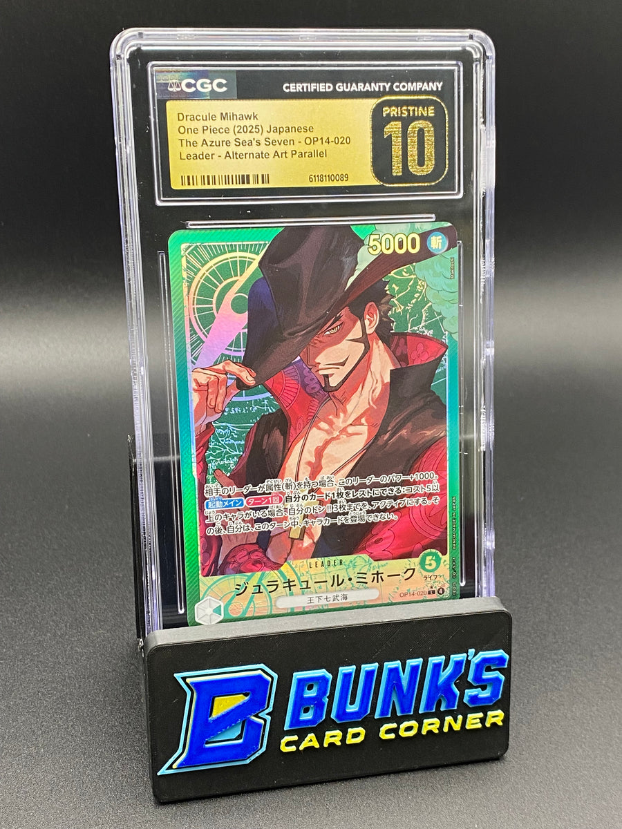 Dracule Mihawk Leader Alternate Art Parallel OP14 CGC PRISTINE 10 Japanese