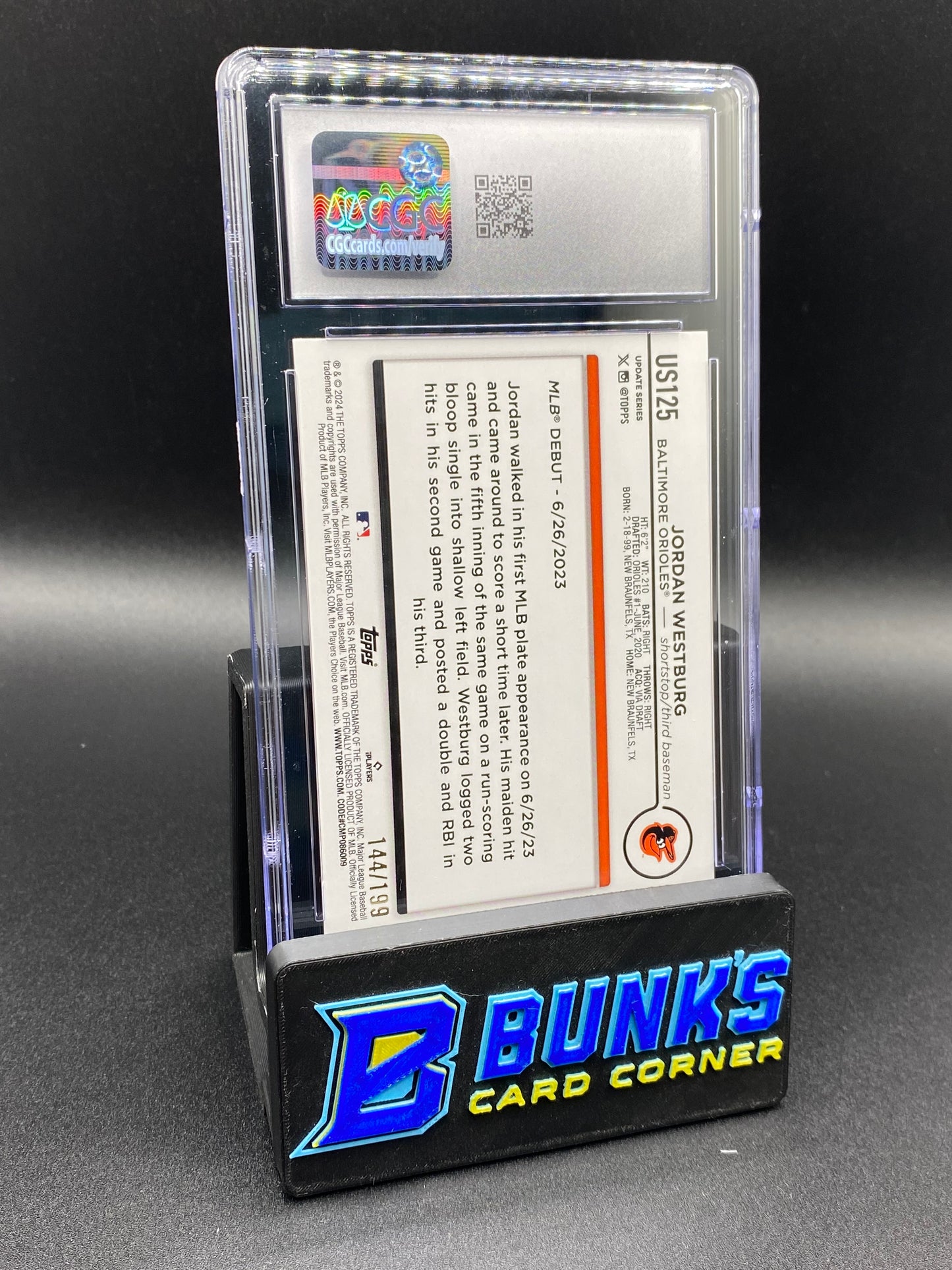 2024 Jordan Westburg Red Crackle Foilboard Rc 144/199 CGC 10