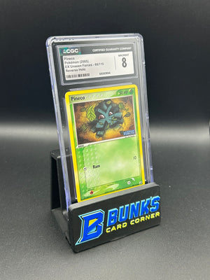 Pineco Reverse Holo Unseen Forces Stamp CGC 8