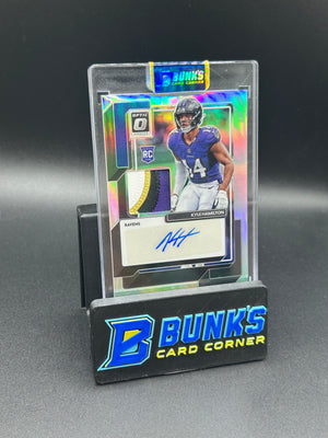 2022 Kyle Hamilton Donruss Optic Patch Auto RC 21/49