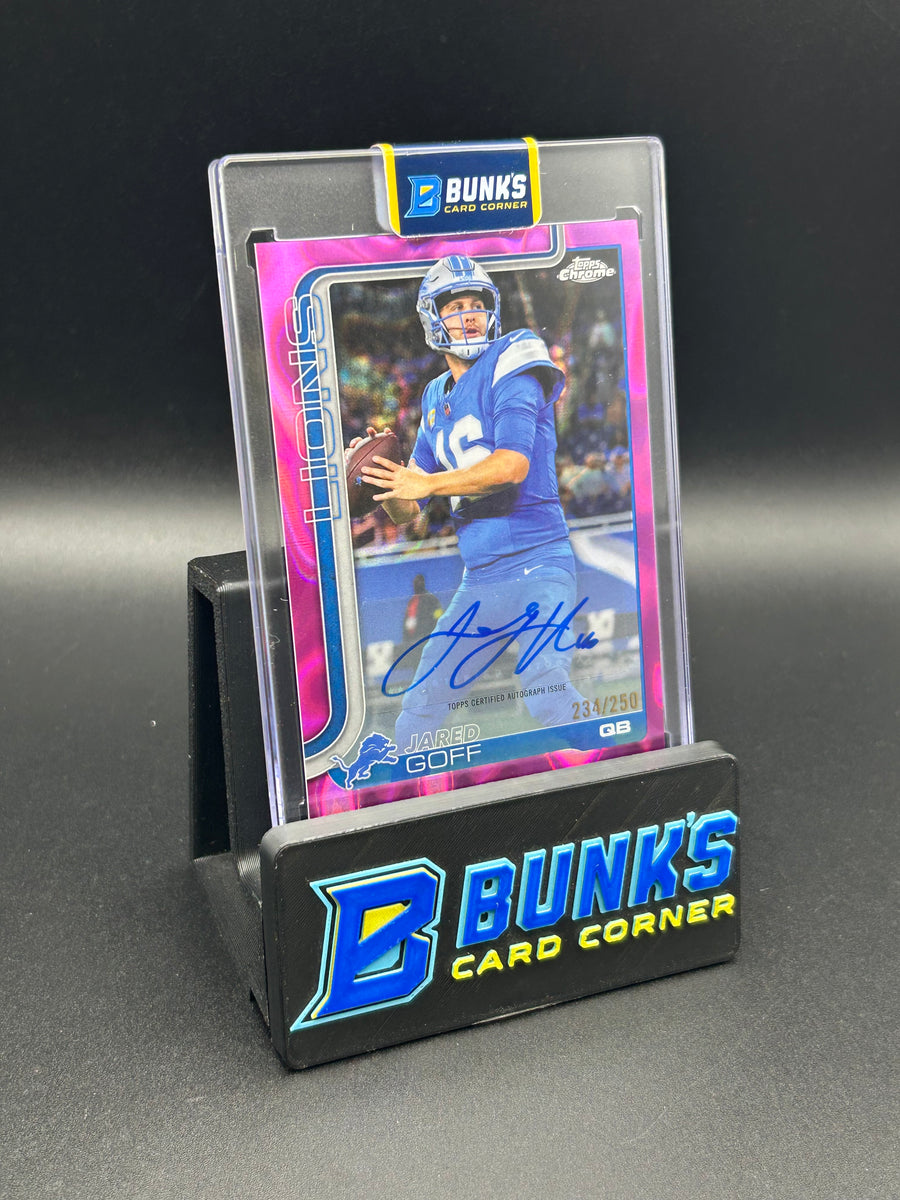 2025 Jared Goff Topps Chrome Pink Lava Ref. Auto 234/250