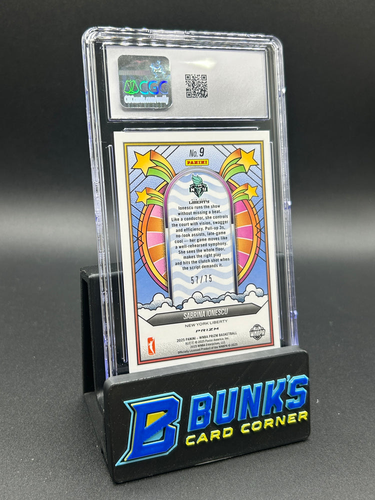 2025 Sabrina Lonescu Panini Prizm Groovy Pink Pulsar 57/72 CGC 10