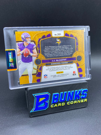 2024 JJ McCarthy 169/199 Gold Standard Patch Auto Rc