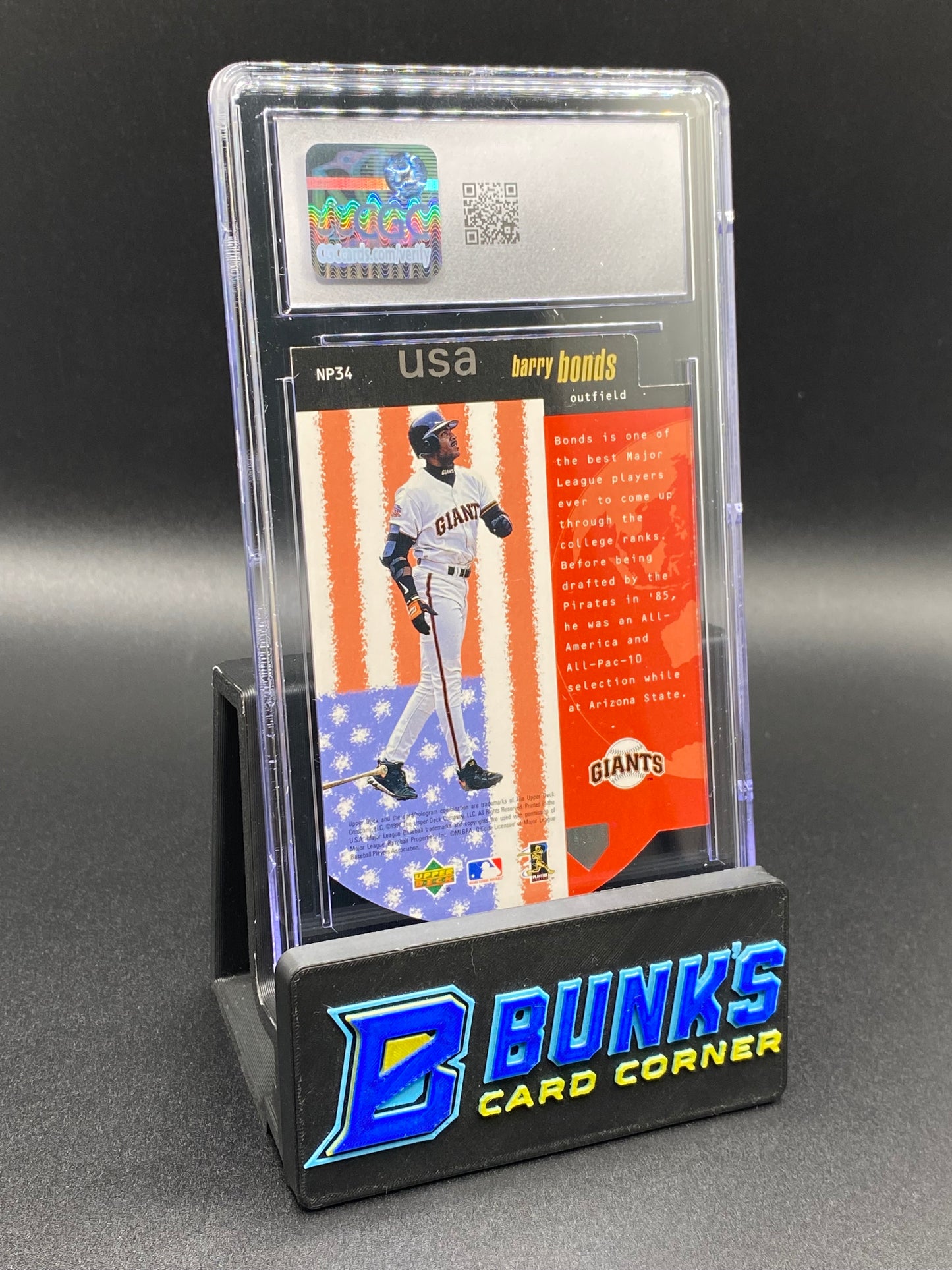 1998 Barry Bonds National Pride Die-Cut SP CGC 9.5