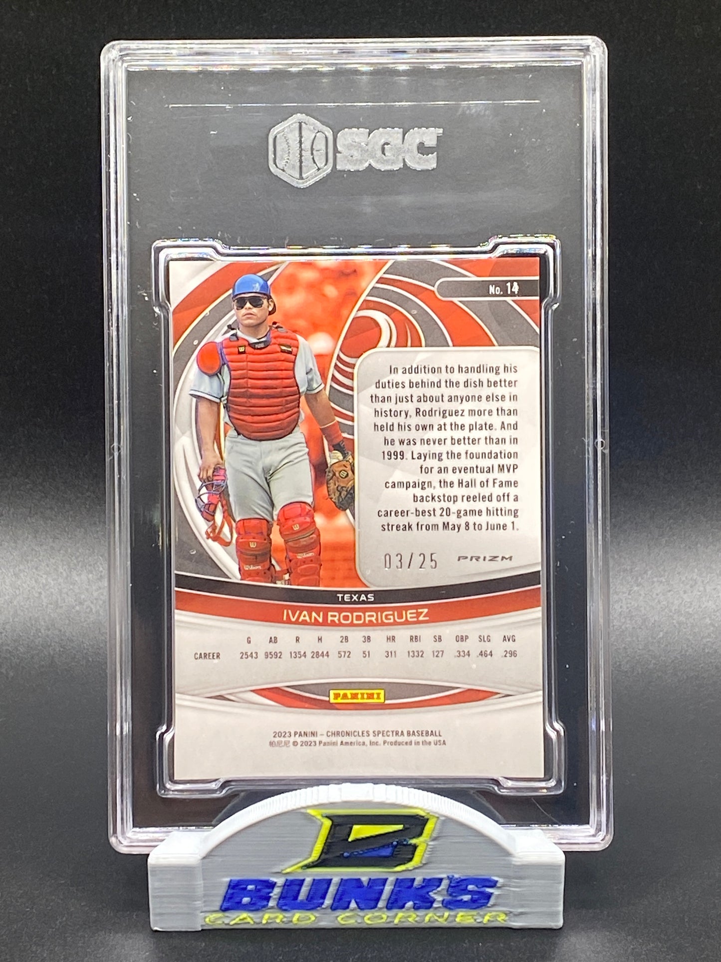 2023 Ivan Rodriguez Red Disco Prizm 3/25