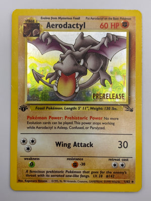 Aerodactyl Holo 1st Edition Prerelease Fossil MP