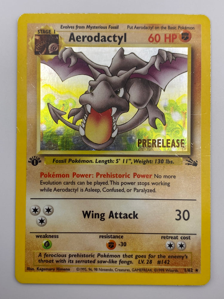 Aerodactyl Holo 1st Edition Prerelease Fossil MP
