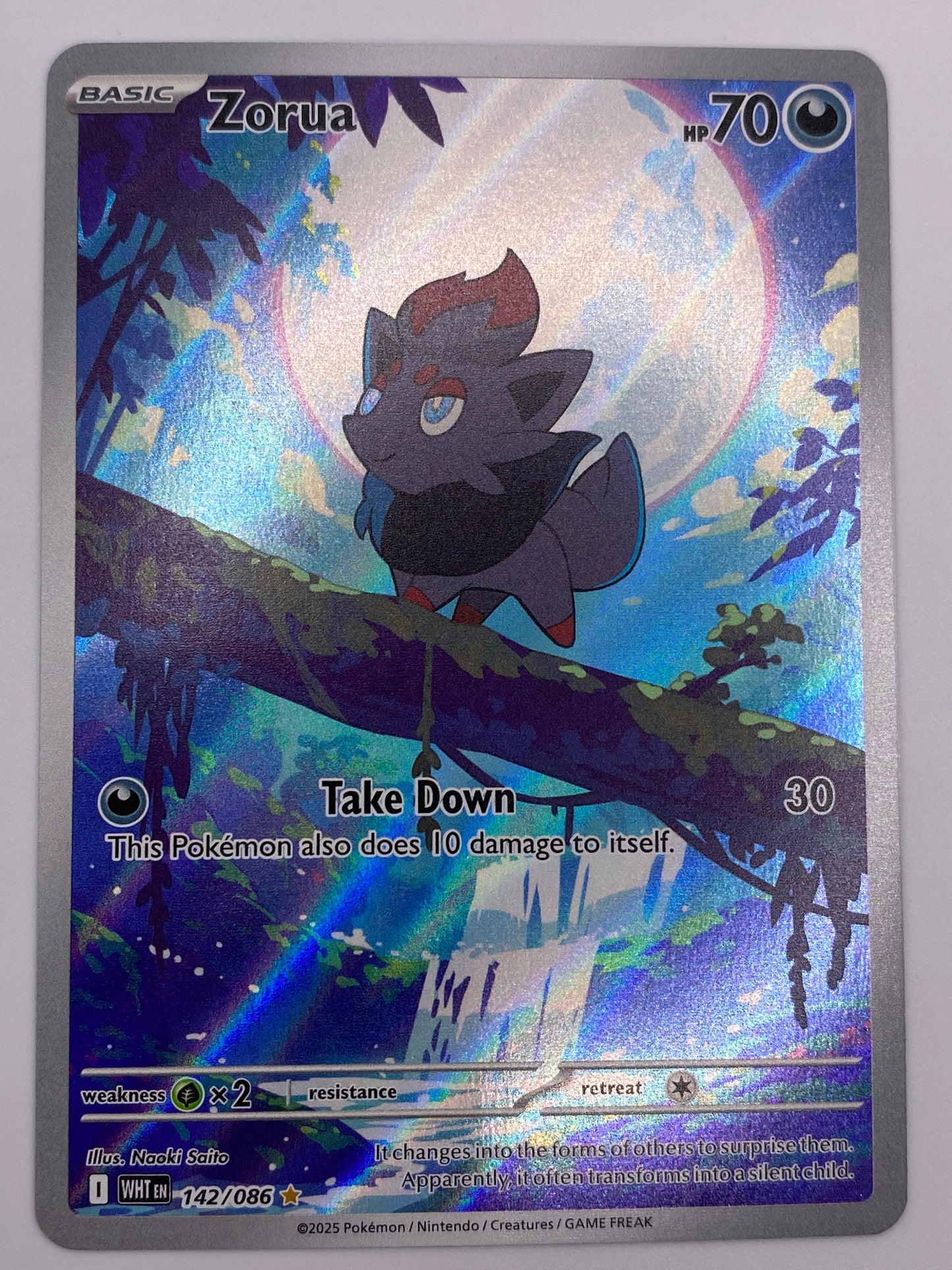 Zorua Illustration Rare White Flare NM
