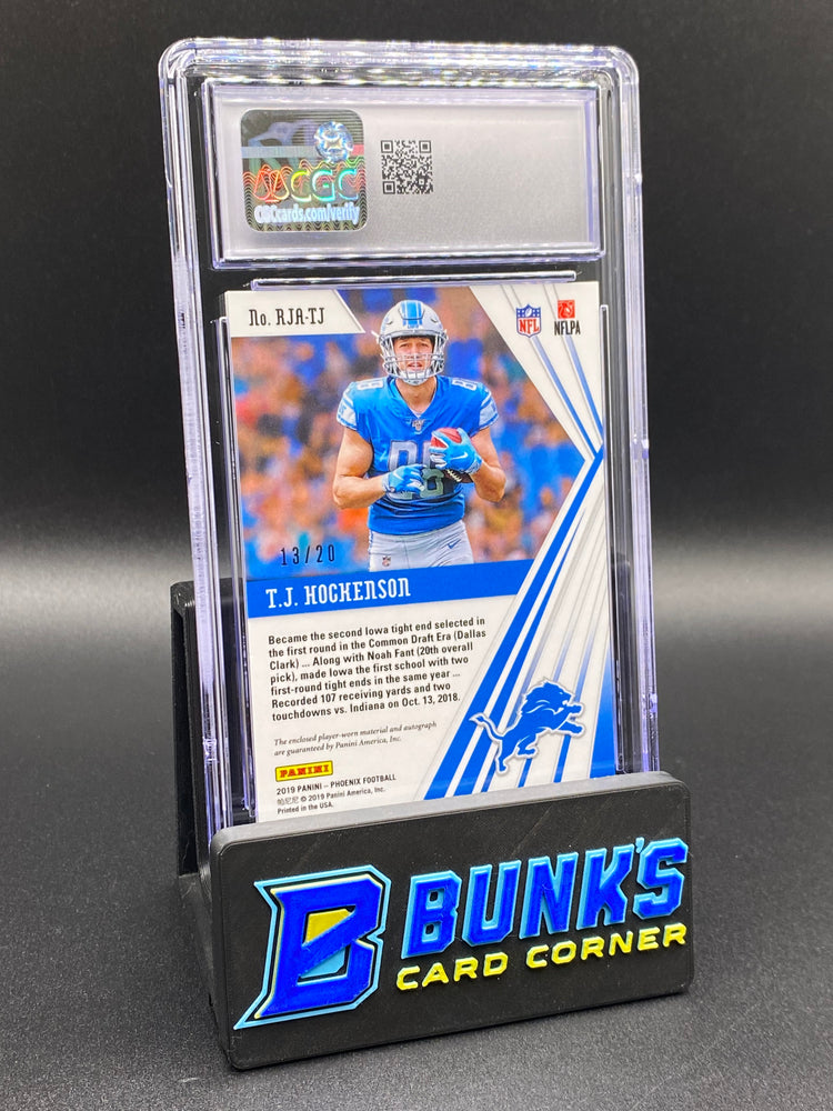 2019 TJ Hockenson Green Prime Patch Auto CGC Authentic Auto 9 13/20