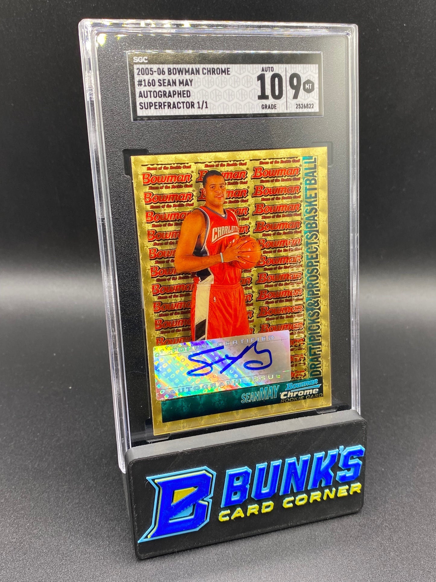 2005-06 Sean May Auto Superfractor 1/1 SGC 10/9