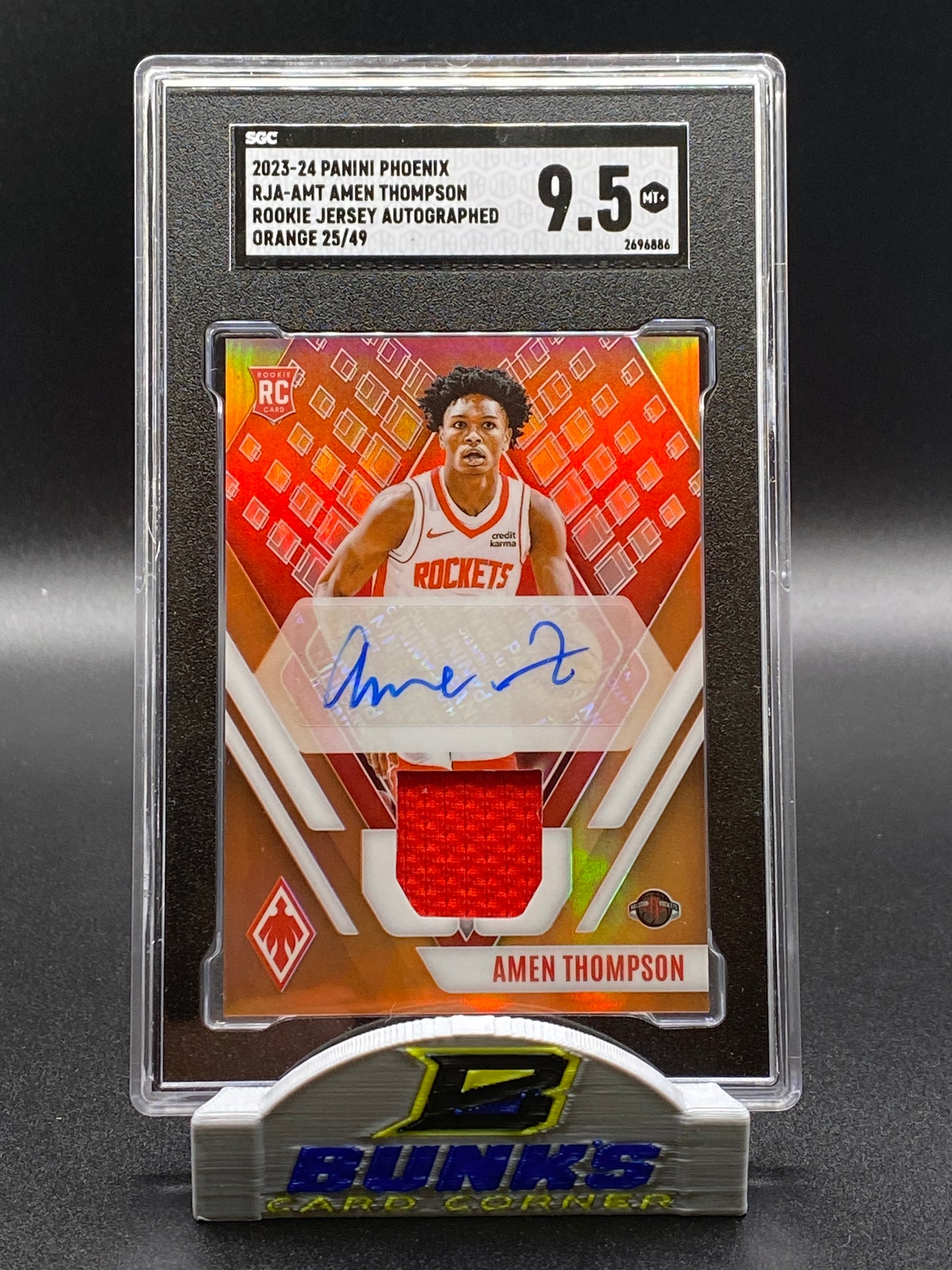 2023-24 Amen Thompson AUTOGRAPHED Rookie Jersey 25/49