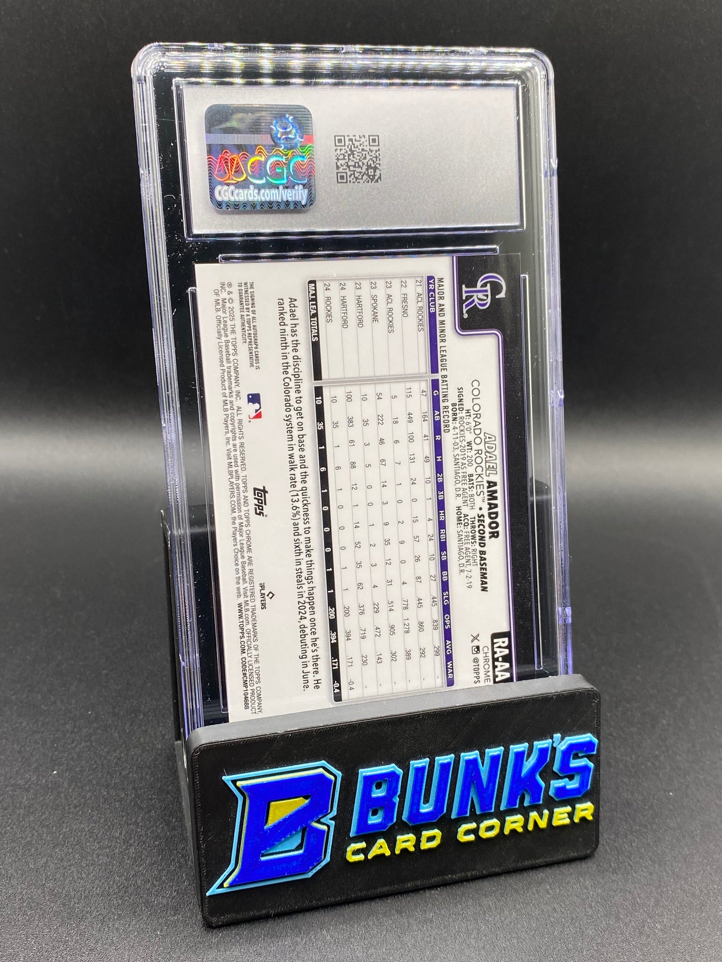 2025 Adael Amador Rookie Auto 168/199 CGC 10/10 Rc