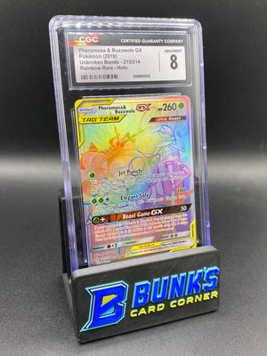 Pheromosa & Buzzwole Gx Rainbow Rare Unbroken Bonds CGC 8