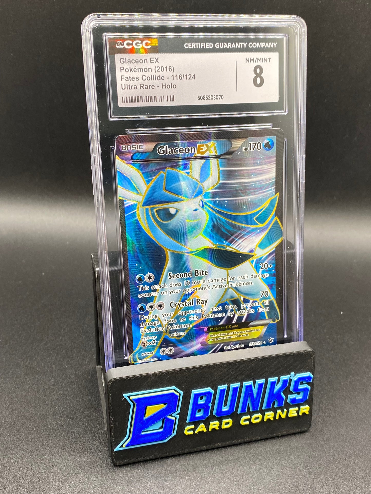 Glaceon ex Ultra Rare Fates Collide CGC 8