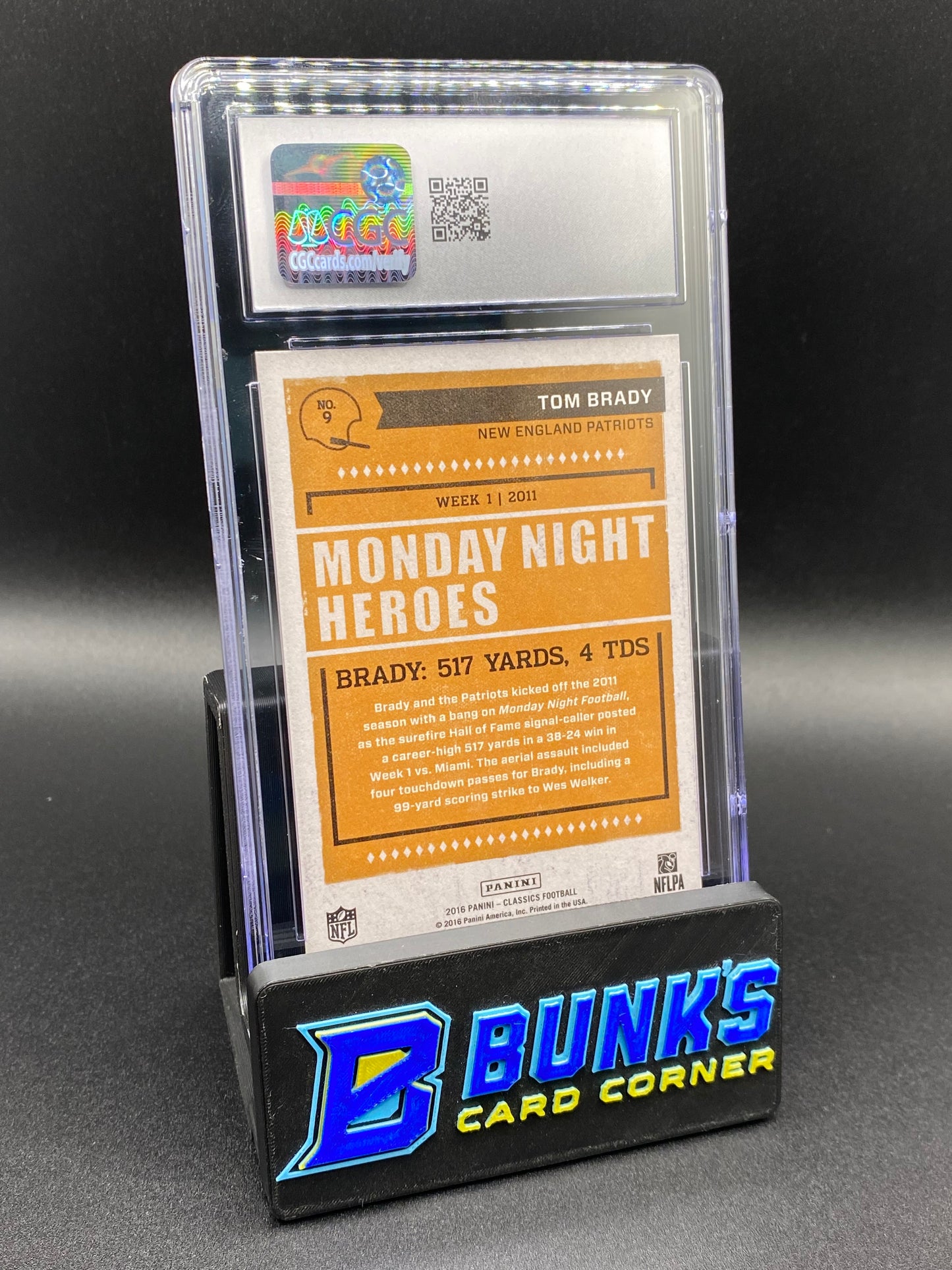 2016 Tom Brady Monday Night Heroes CGC 10