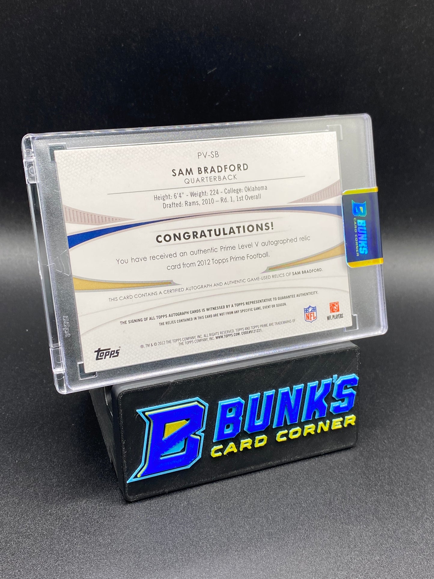 Sam Bradford Topps Prime Patches 46/100 Auto