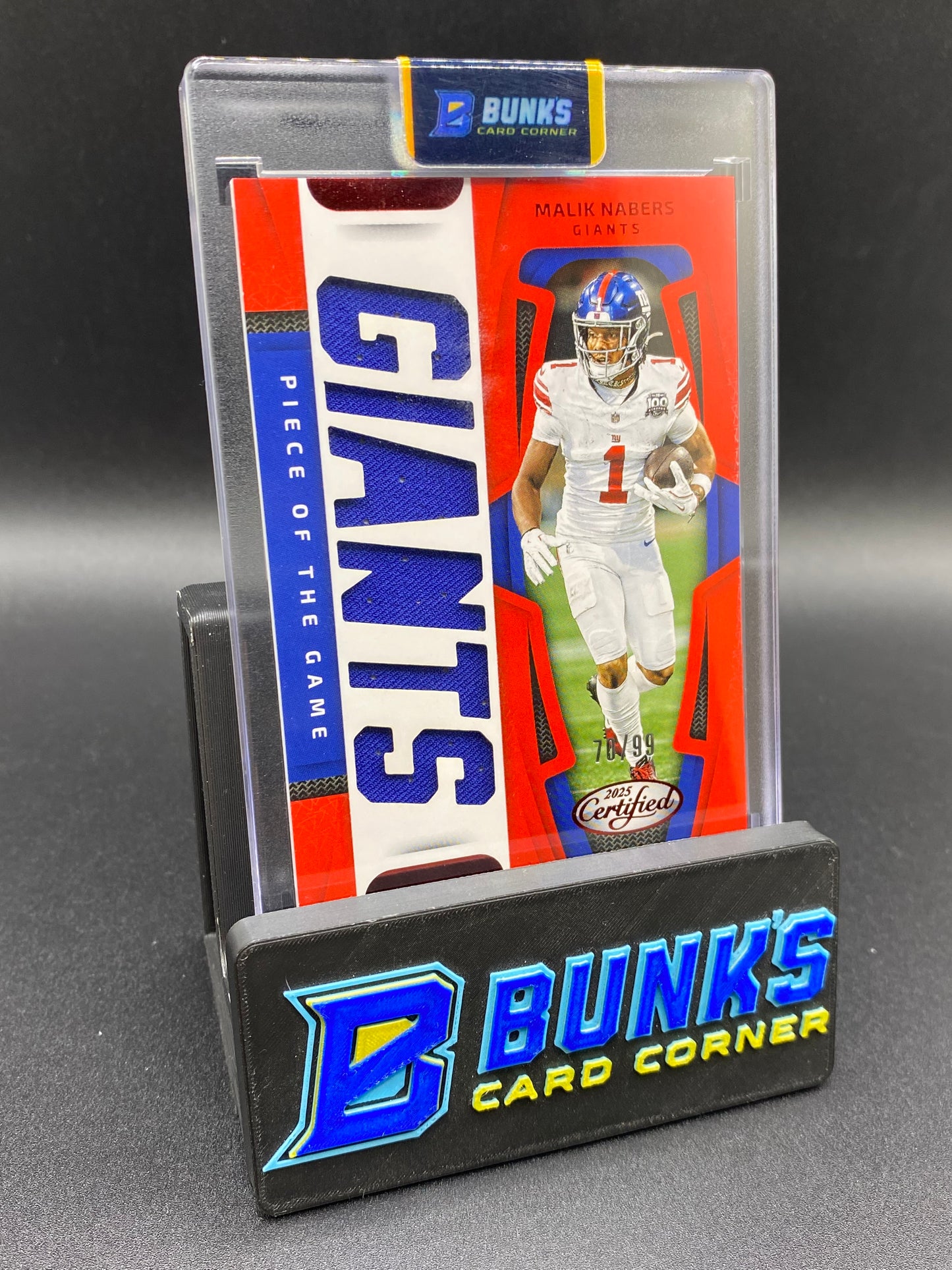 2025 Malik Nabers 70/99 Patch Piece of the Game Certified