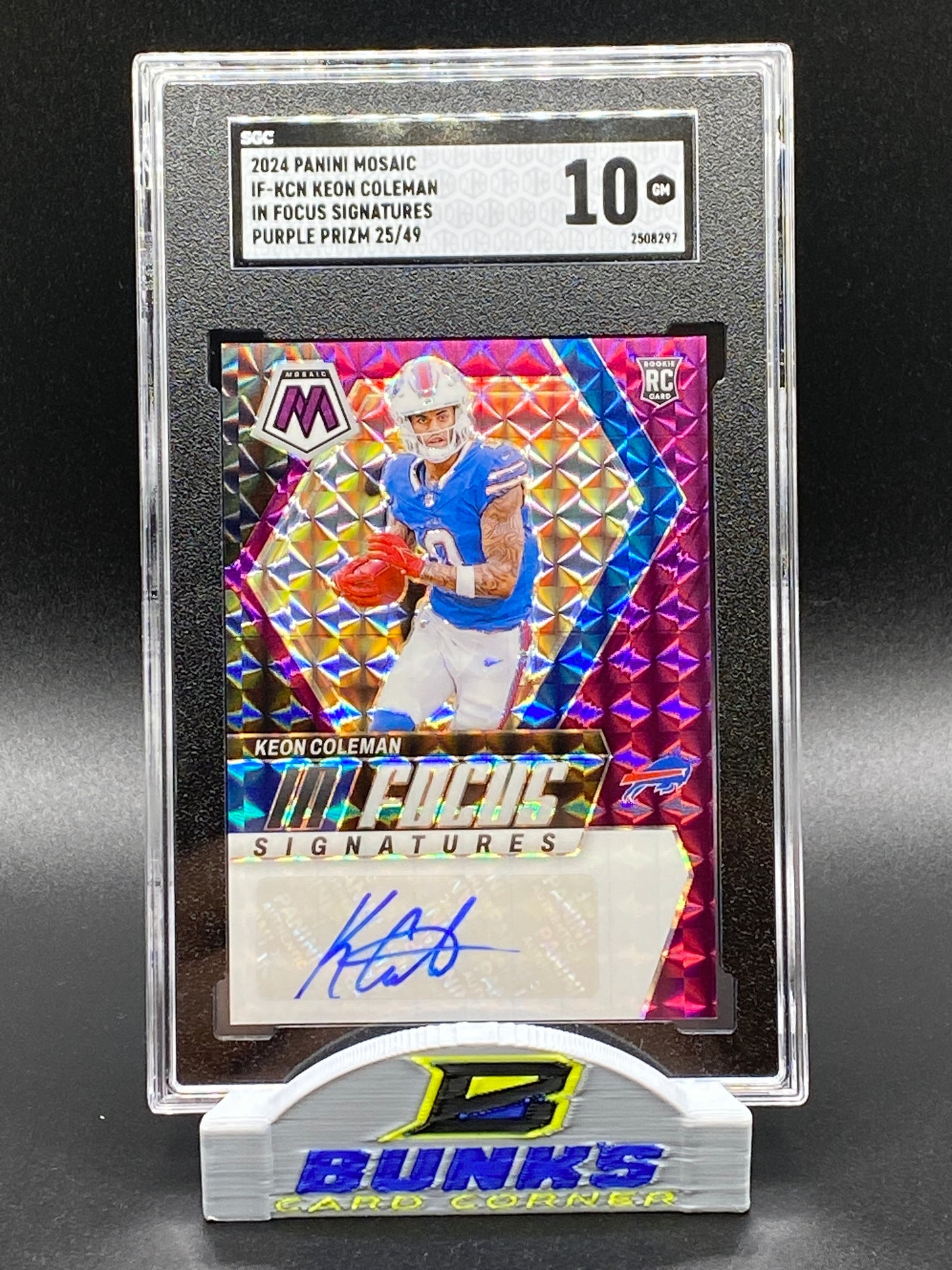 2024 Keon Coleman AUTOGRAPHED Purple Prizm 25/49 (Box B8)