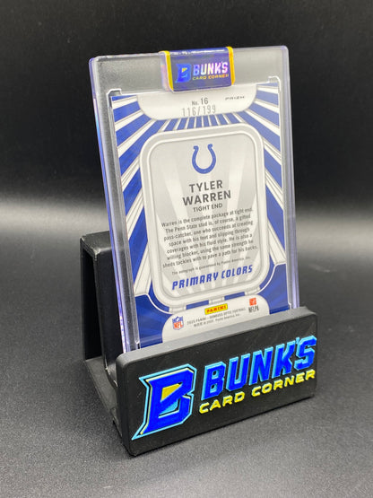 2025 Tyler Warren Optic 116/199 Auto Primary Colors Rc