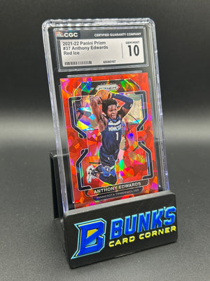 2021-22 Anthony Edwards Panini Prizm Red Ice CGC 10