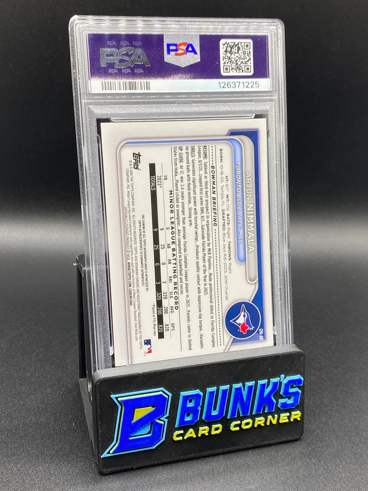2024 Arjun Nimmala Grass Ref. 45/99 Auto PSA Auto 10