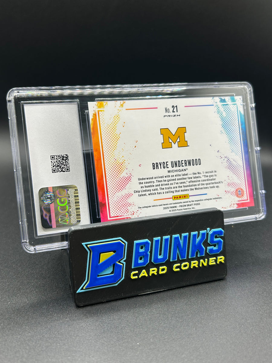 2025 Bryce Underwood Panini Prizm Draft Picks Black Color Blast Case Hit CGC 10