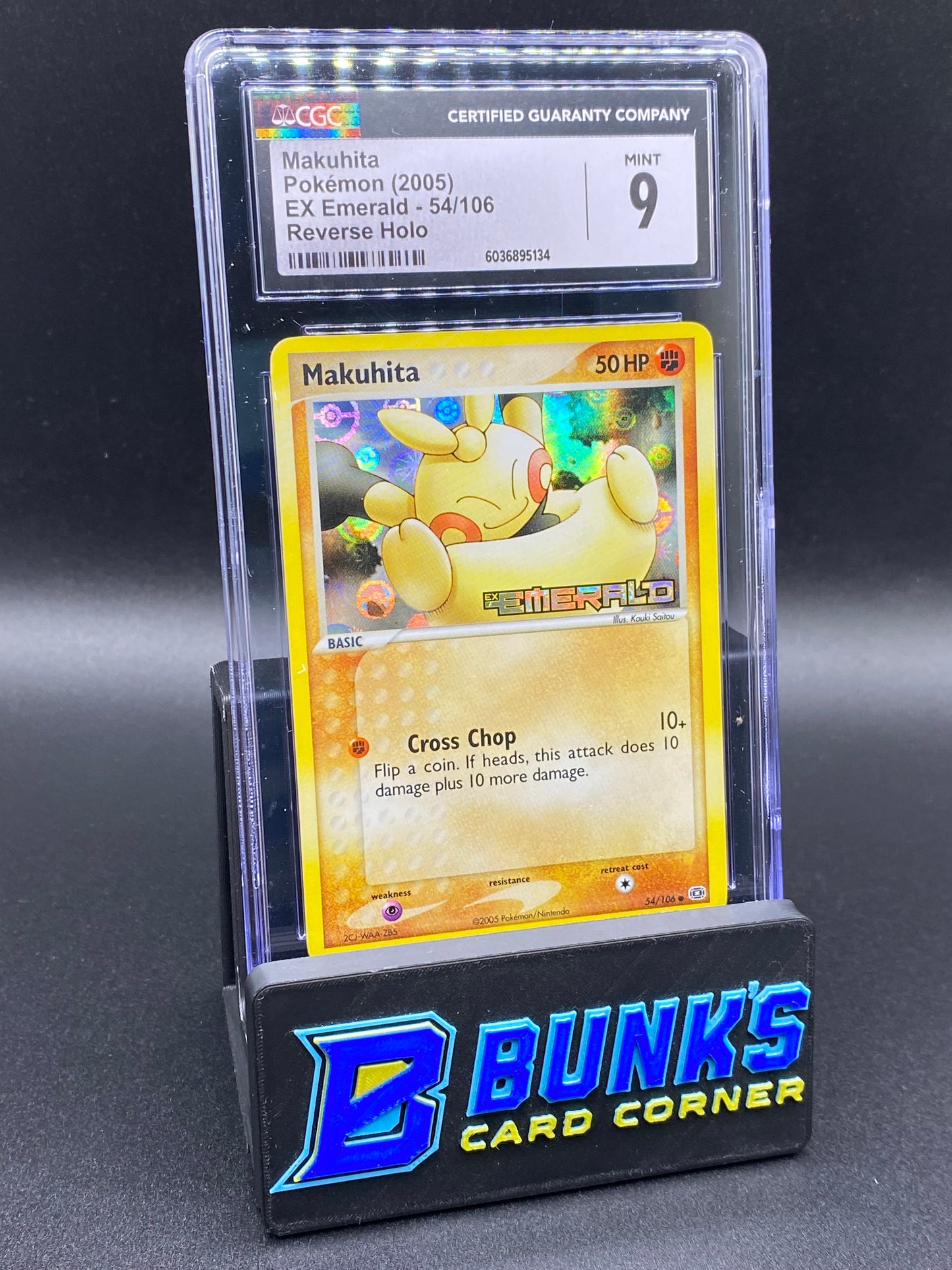 Makuhita Reverse Holo Ex Emerald CGC 9
