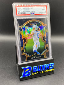 2020 Justin Herbert Die-Cut Copper Prizm 347/355 PSA 9