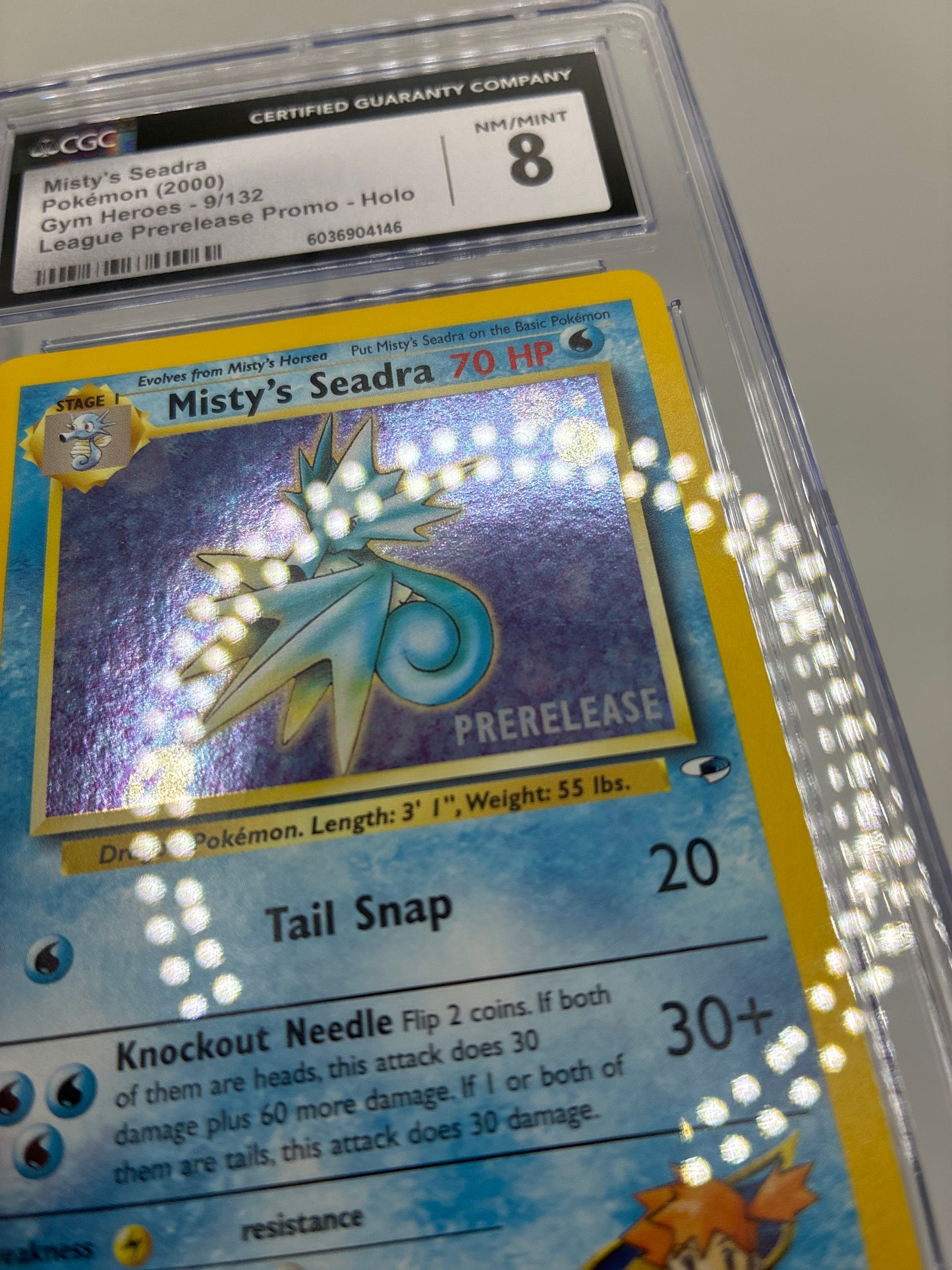 CGC 8 Misty’s Seadra PRERELEASE Promo Gym Heroes