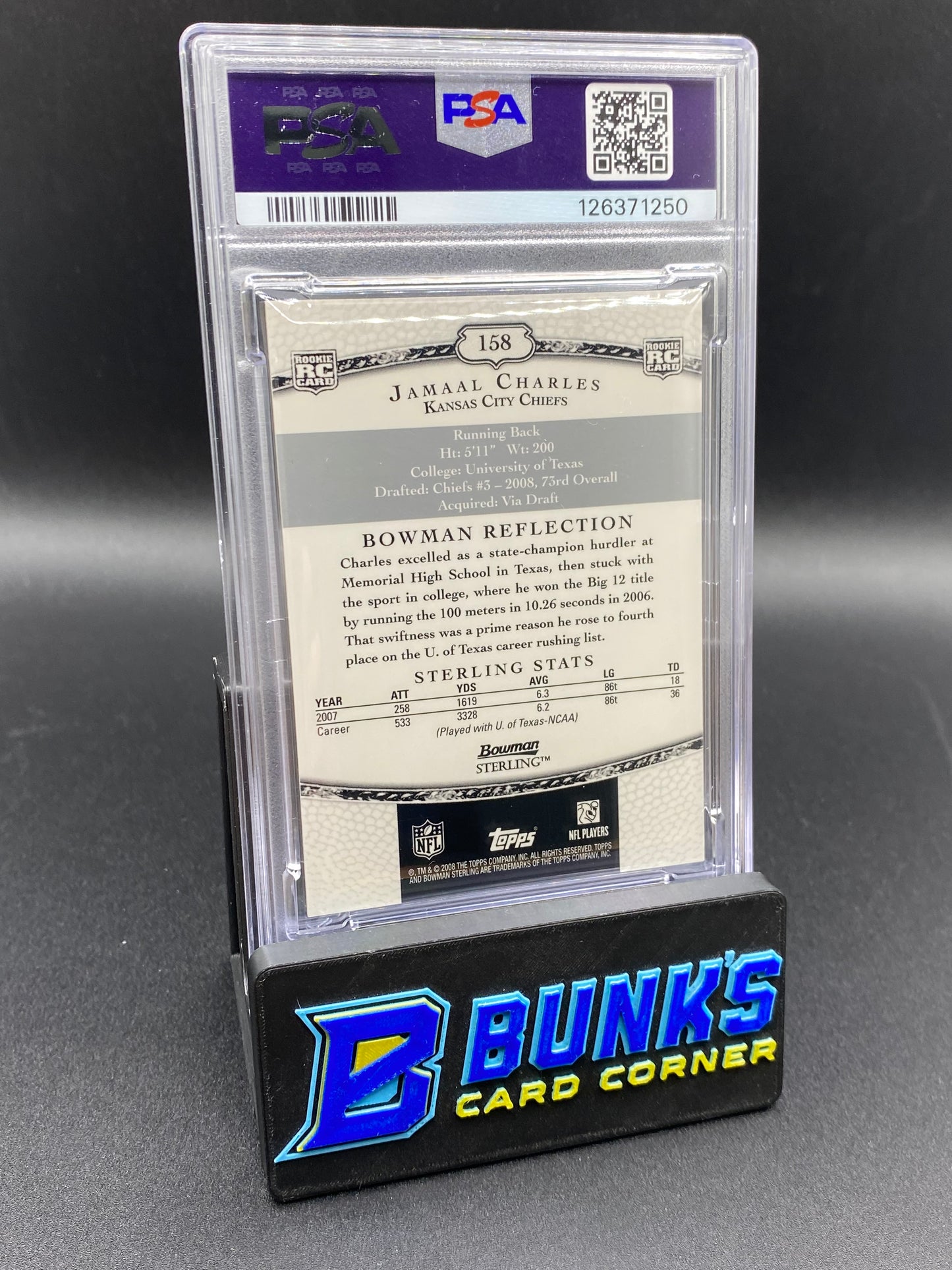 2008 Jamaal Charles Jersey Auto PSA Auto 10