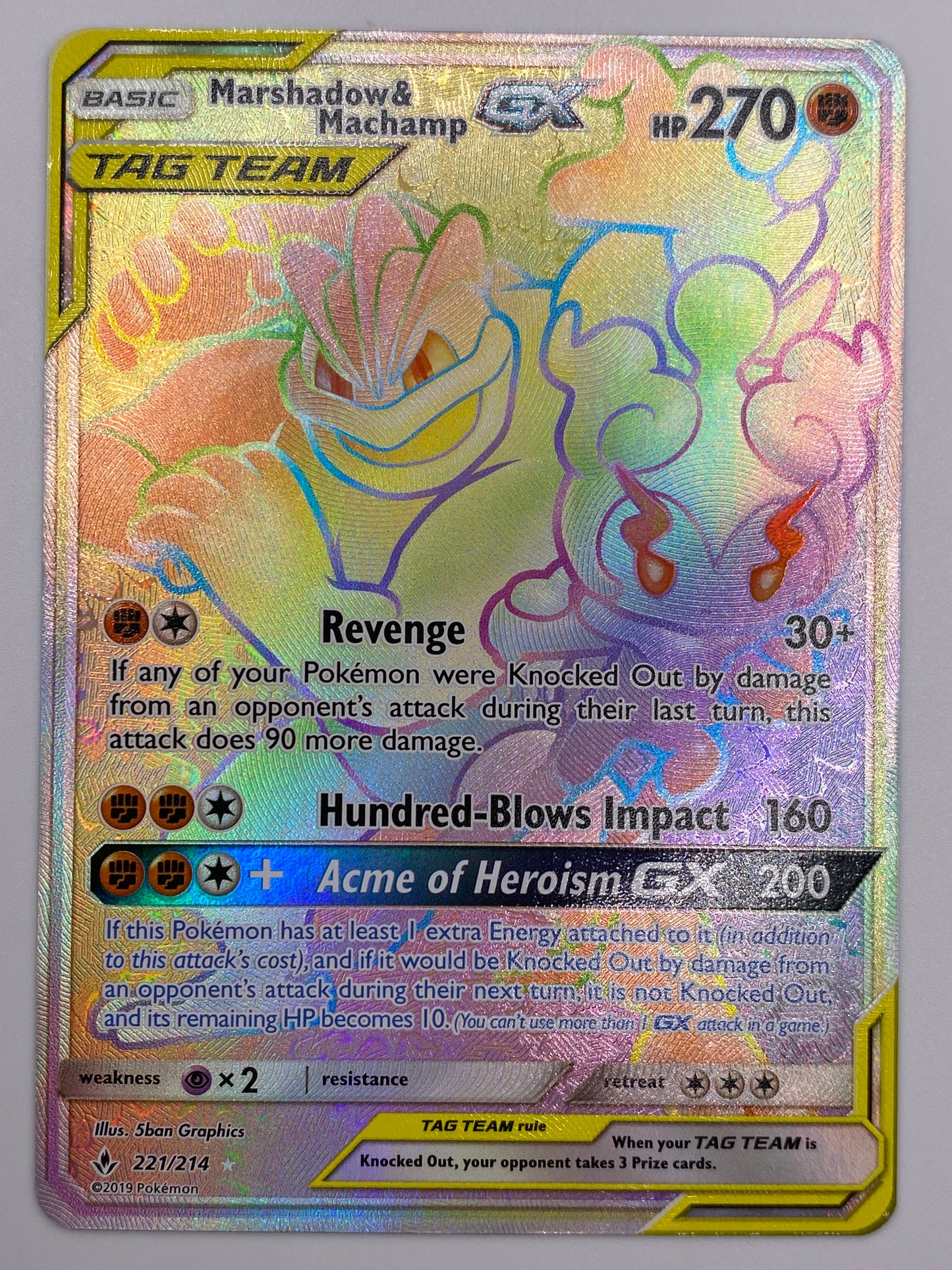 Marshadow & Machamp Gx Tag Team Unbroken Bonds NM