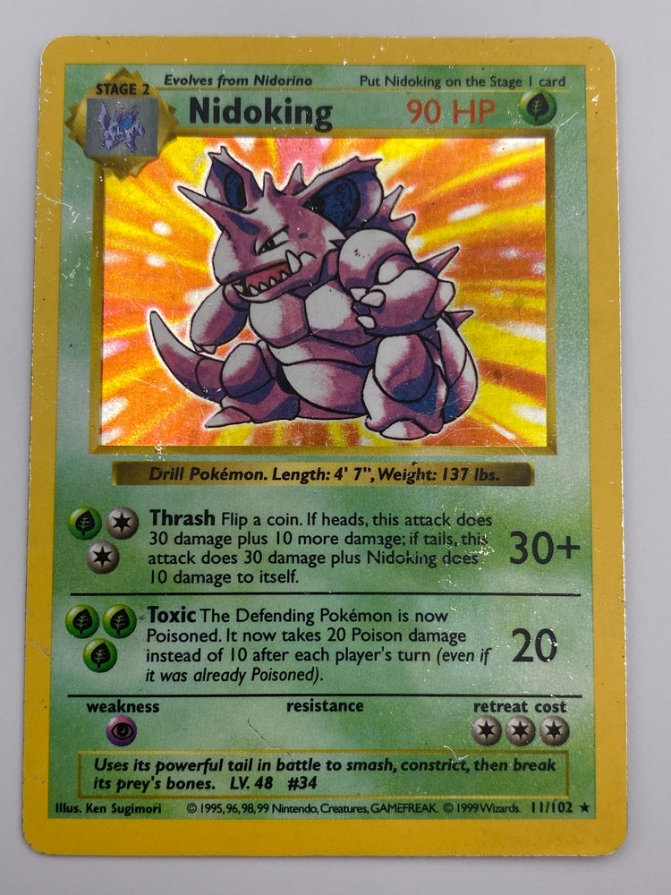 Nidoking Holo Shadowless Base Set Unlimited MP-HP