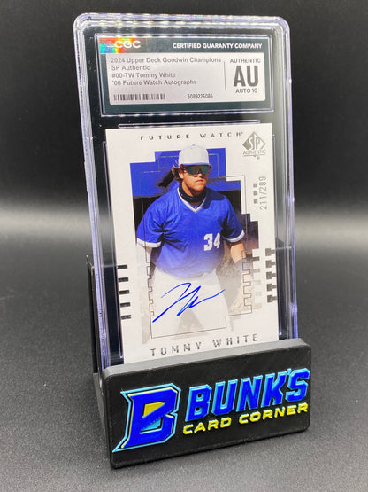 2024 Tommy White Future Watch Auto 211/299 CGC Authentic Auto 10
