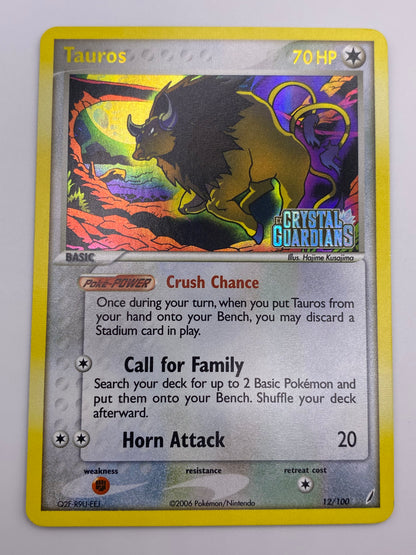 Tauros Reverse Holo Crystal Guardians Stamped NM