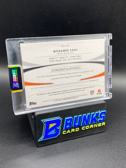 Mohamed Sanu Topps Prime Patches 12/15 Auto