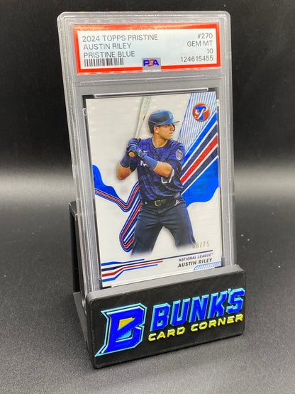 2024 Austin Riley Pristine Blue 68/75 PSA 10