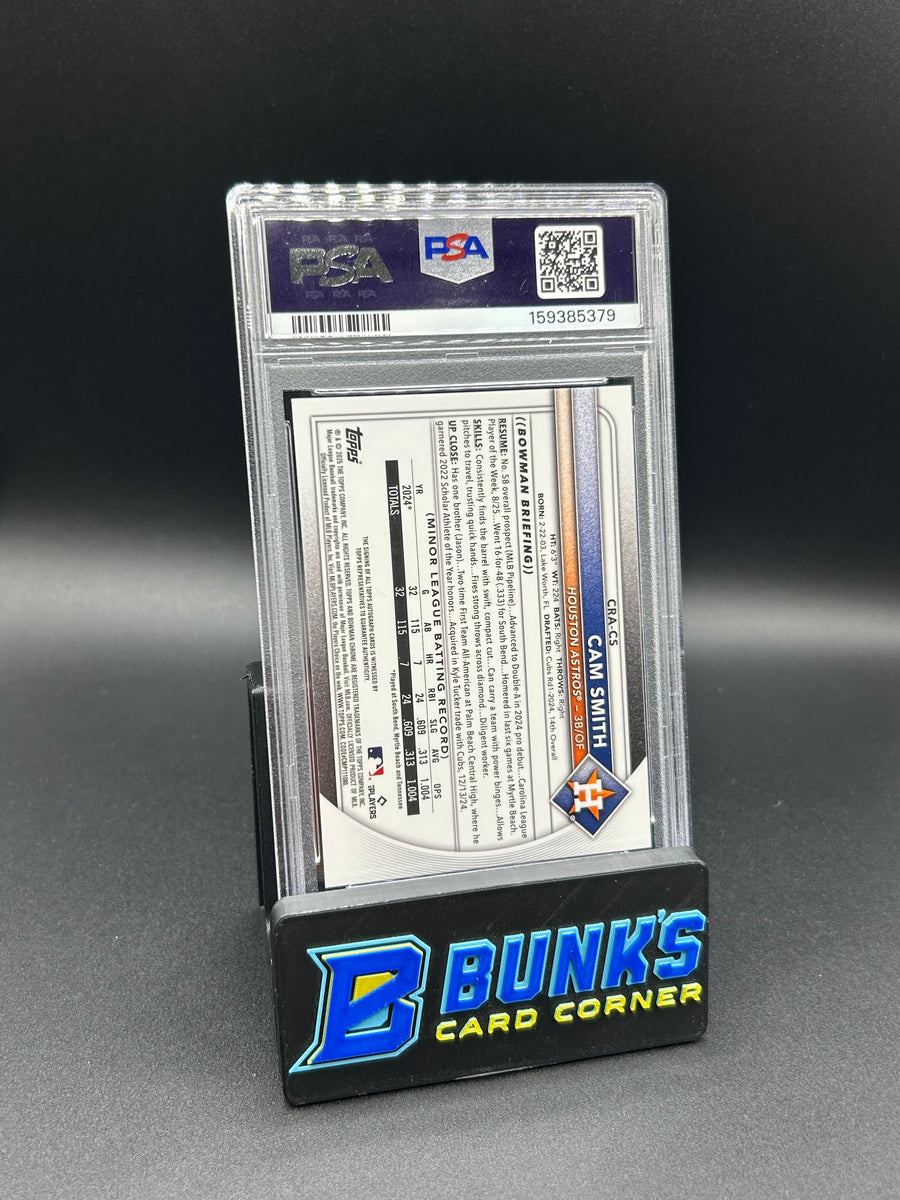 2025 Cam Smith Bowman Chrome Rookie Auto-Variation 25/25 Bookend PSA 10/8