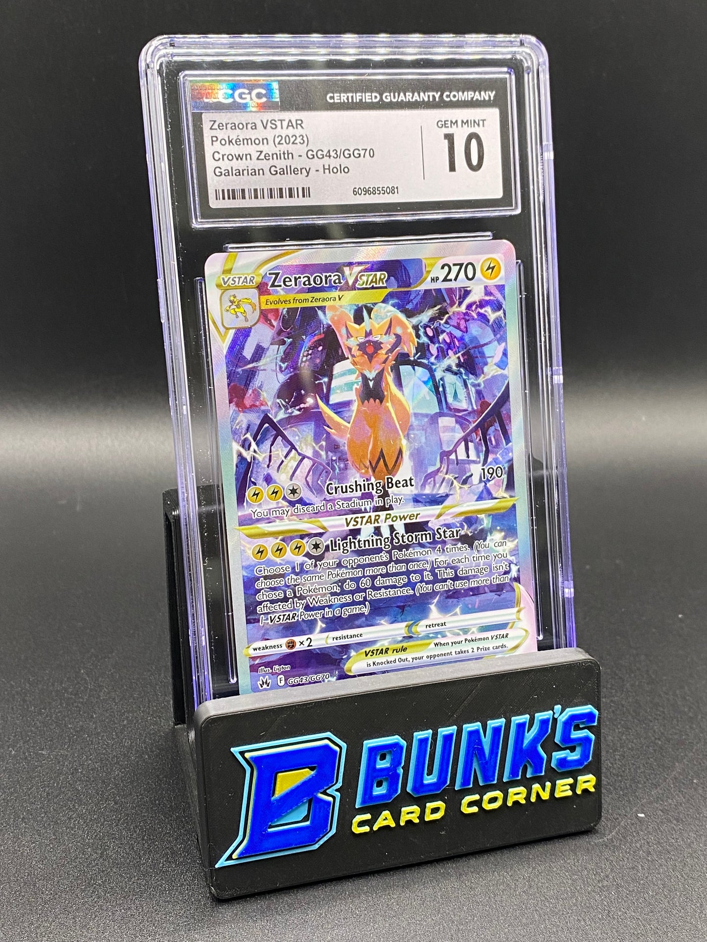 Zeraora Vstar Galarian Gallery Crown Zenith CGC 10