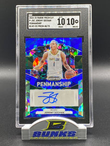 2024-25 Jeremy Sochan AUTOGRAPHED Blue Ice Prizm 48/75 (Box 15)