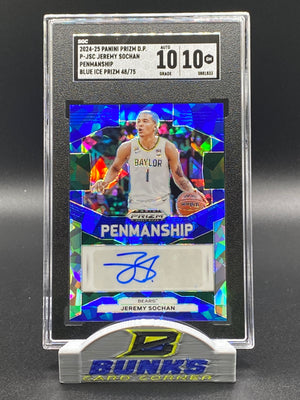 2024-25 Jeremy Sochan AUTOGRAPHED Blue Ice Prizm 48/75